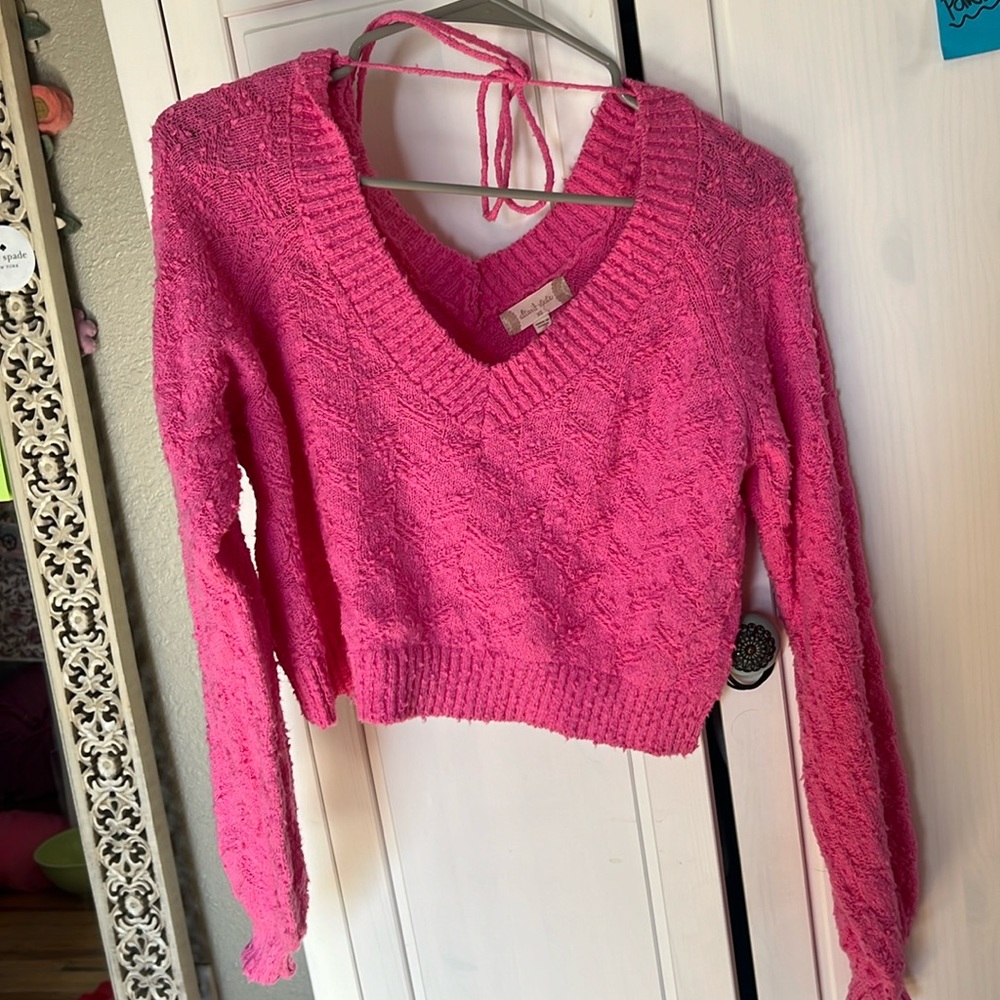 Altr’d state drop pink sweater